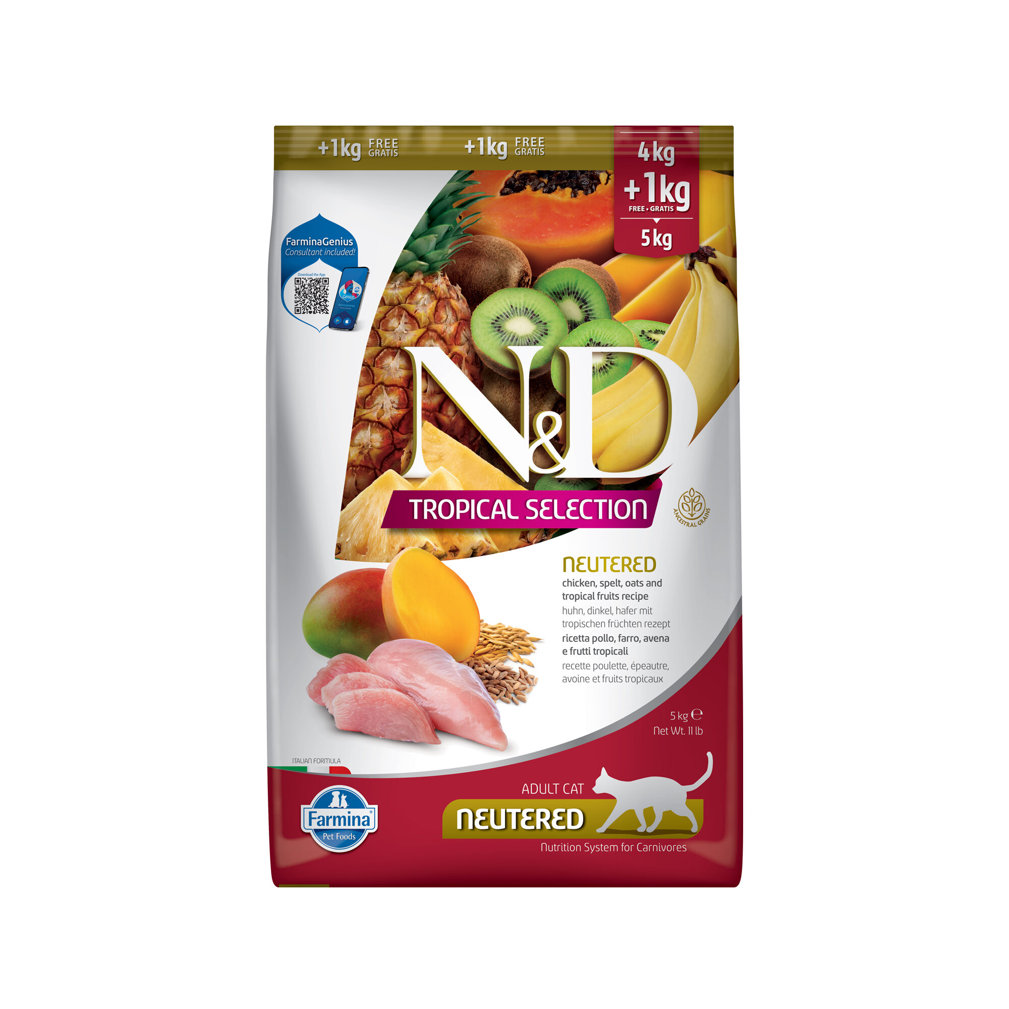 Farmina N&D Tropical Neutered Kip - Kattenvoer - 5 kg