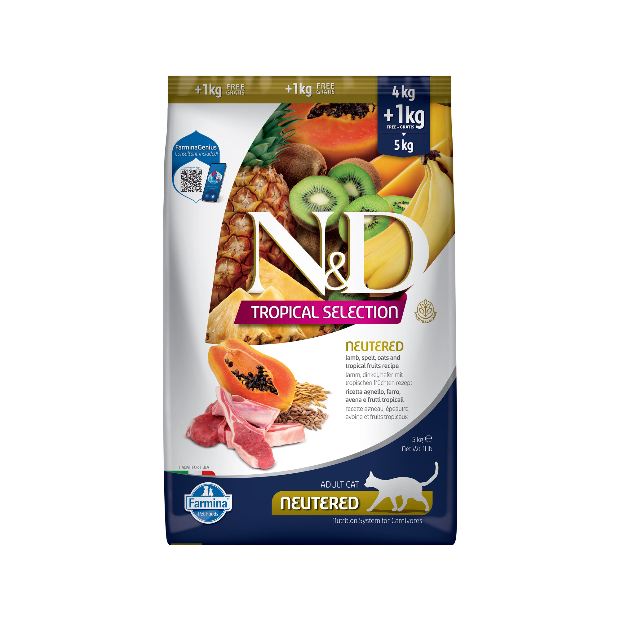 Farmina N&D Tropical Neutered Lamm - Katzenfutter - 5 kg