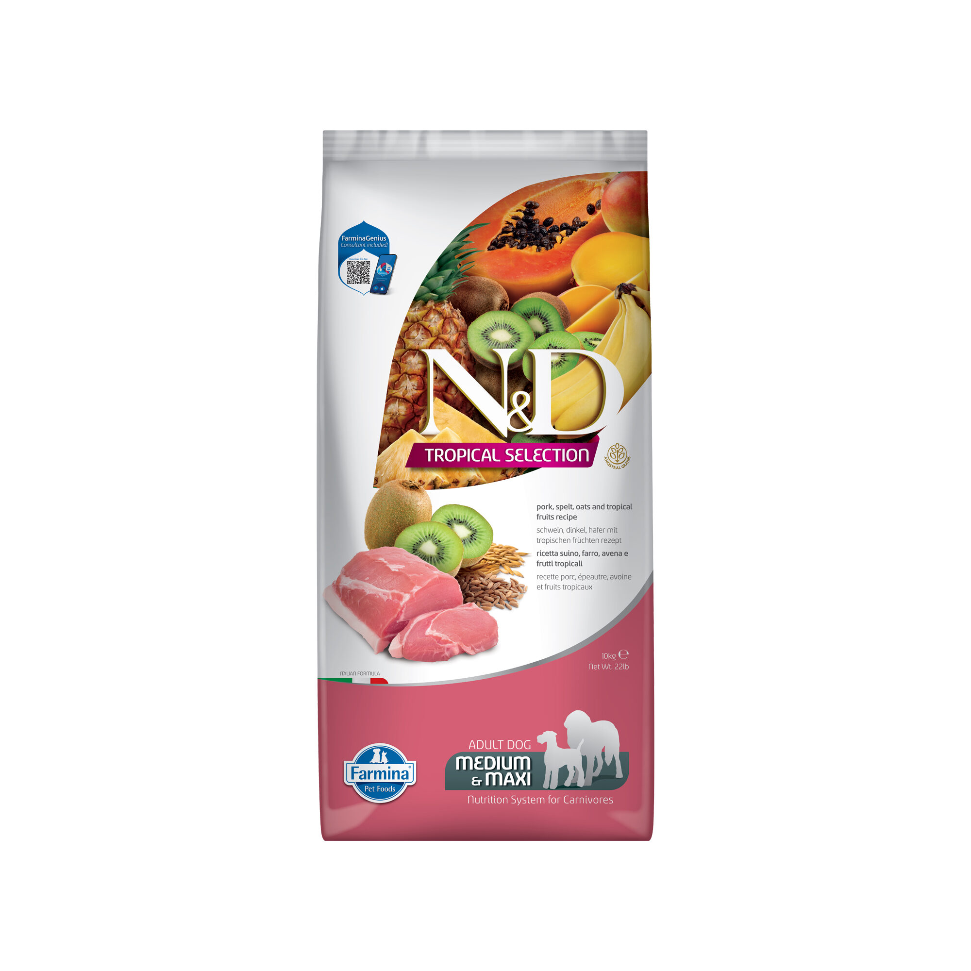 Farmina N&D Tropical Schwein und Tropenfrüchte Adult Dog Medium & Maxi