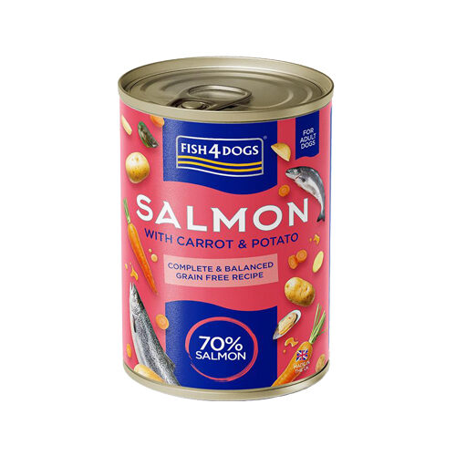 Fish4Dogs Finest Complete Wetfood - Lachs Mit Karotte Und Kartoffel - 6 X 395 G