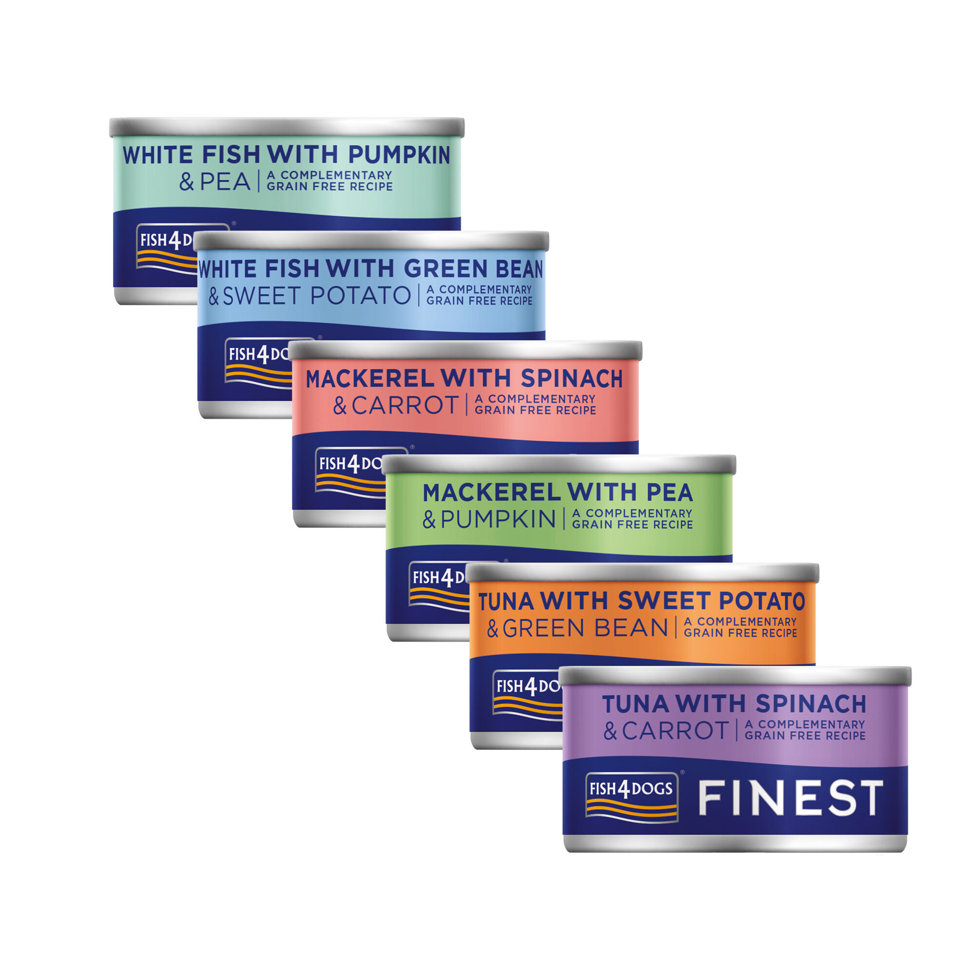Fish4Dogs Finest Wetfood - Weißfisch Mit Süßkartoffel Und Grünen Bohnen - 12 X 85 G