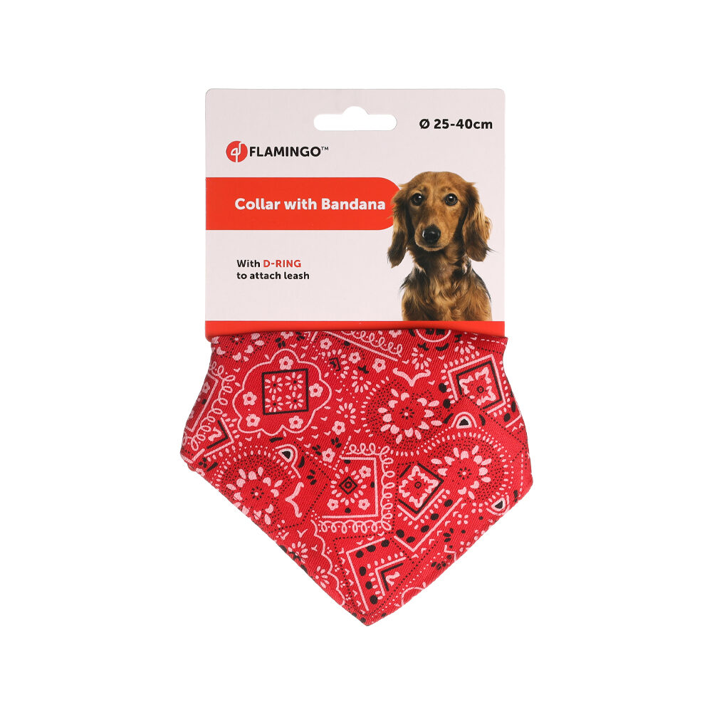 Flamingo Collar with Bandana - Red - S
