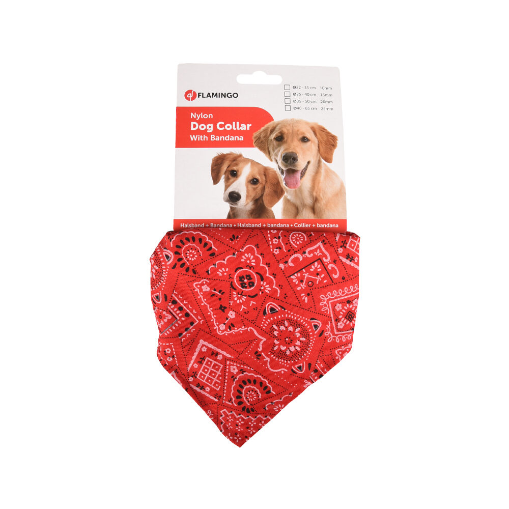 Flamingo Collar with Bandana - Red - M