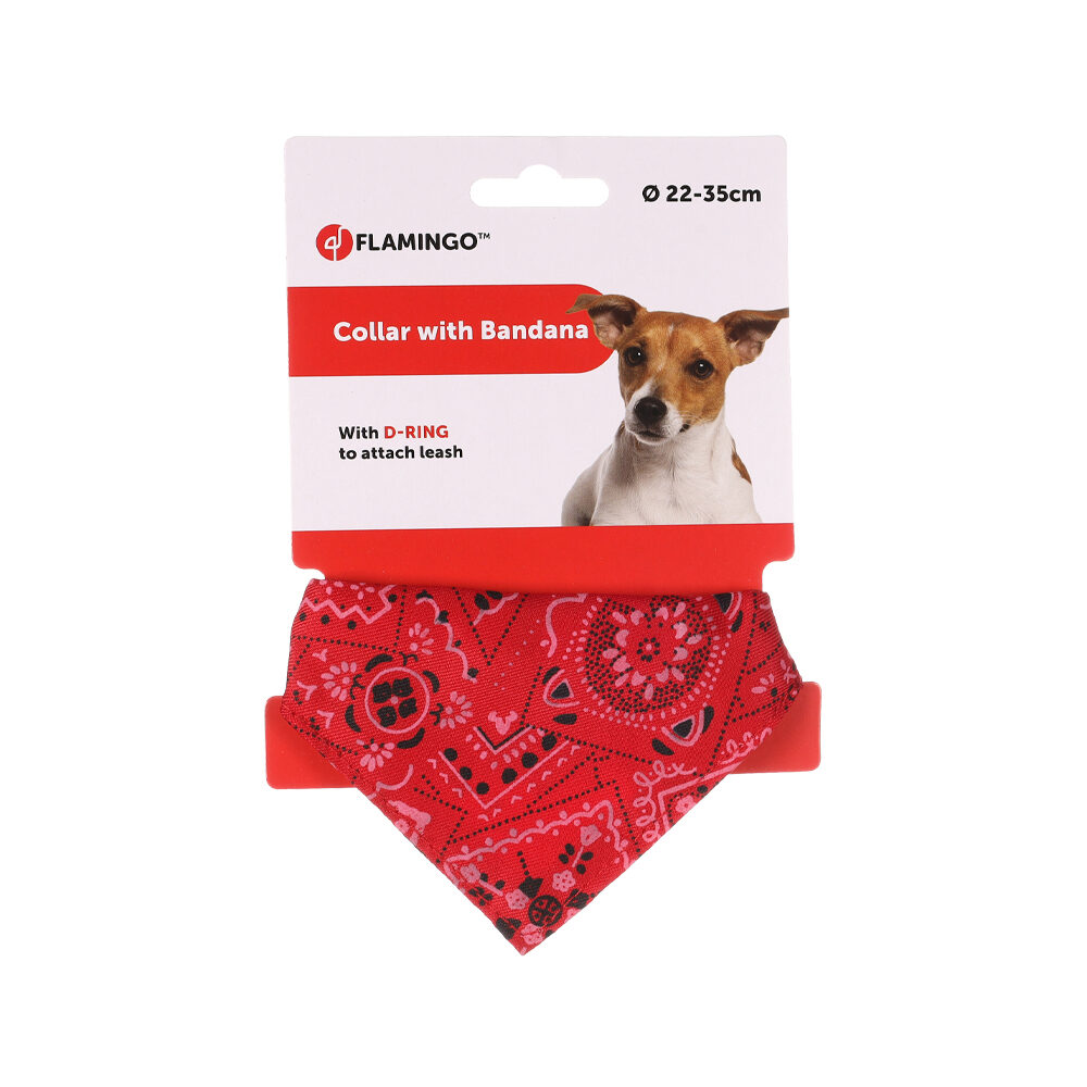 Flamingo Collar with Bandana - Red - XS