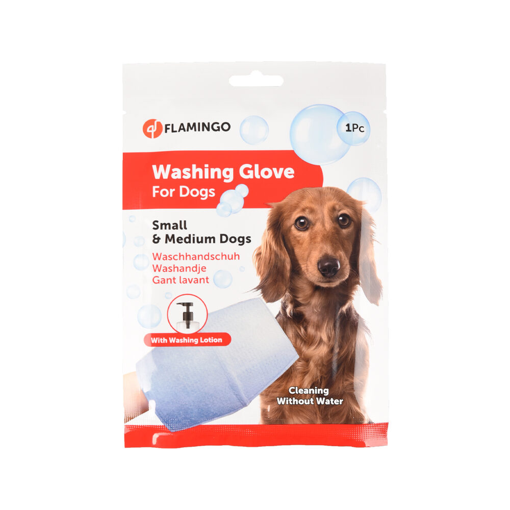 Flamingo Hunde-Waschhandschuh