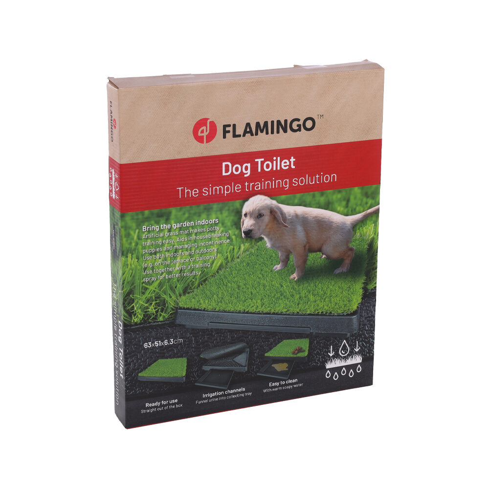Flamingo Haustiertoilette Gras + Halter Pelou