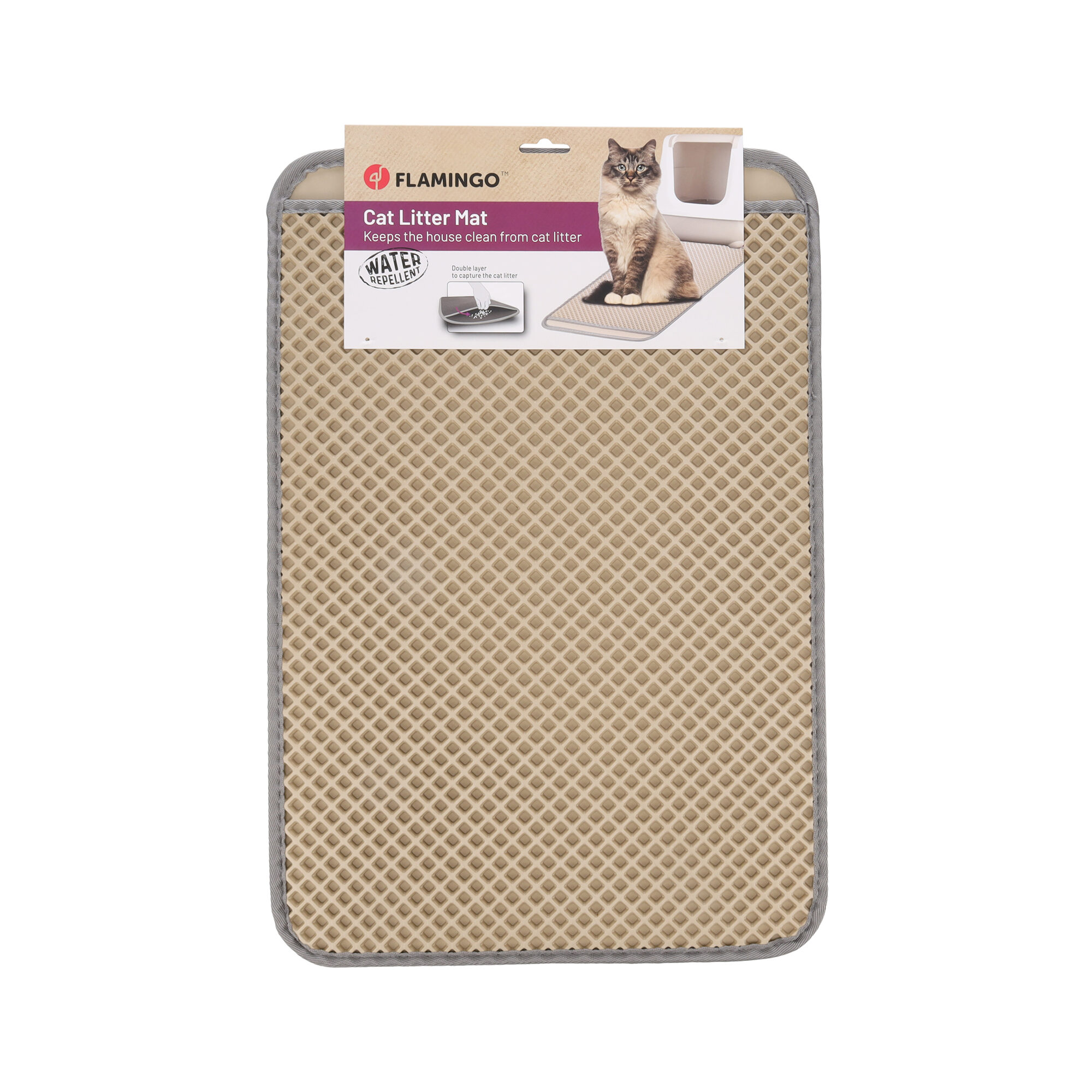 Flamingo Tapis de Litière Matz pour Chats - 61 x 41 x 1,3 cm