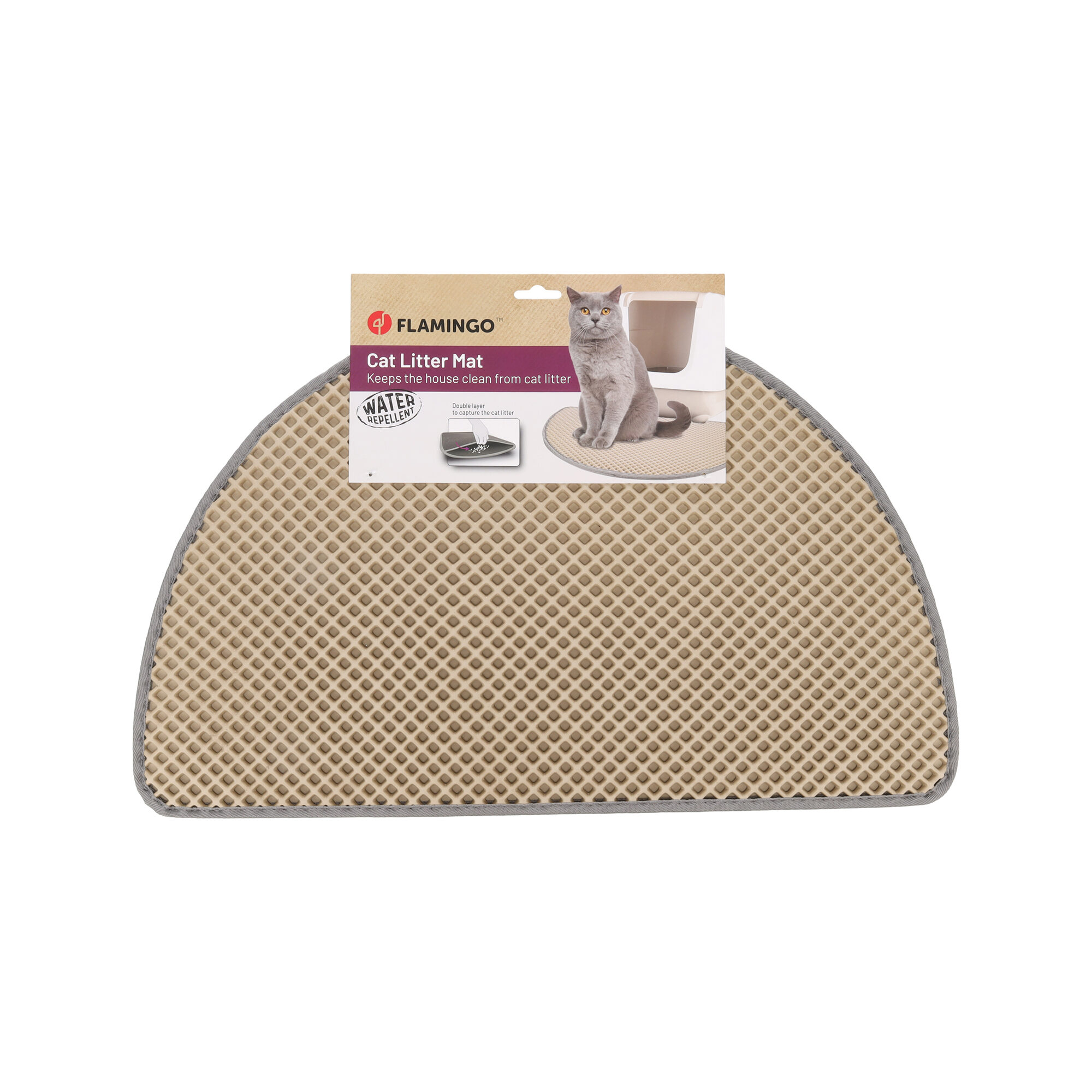 Flamingo Tapis de Litière Matz pour Chats - 65 x 40 x 1,3 cm