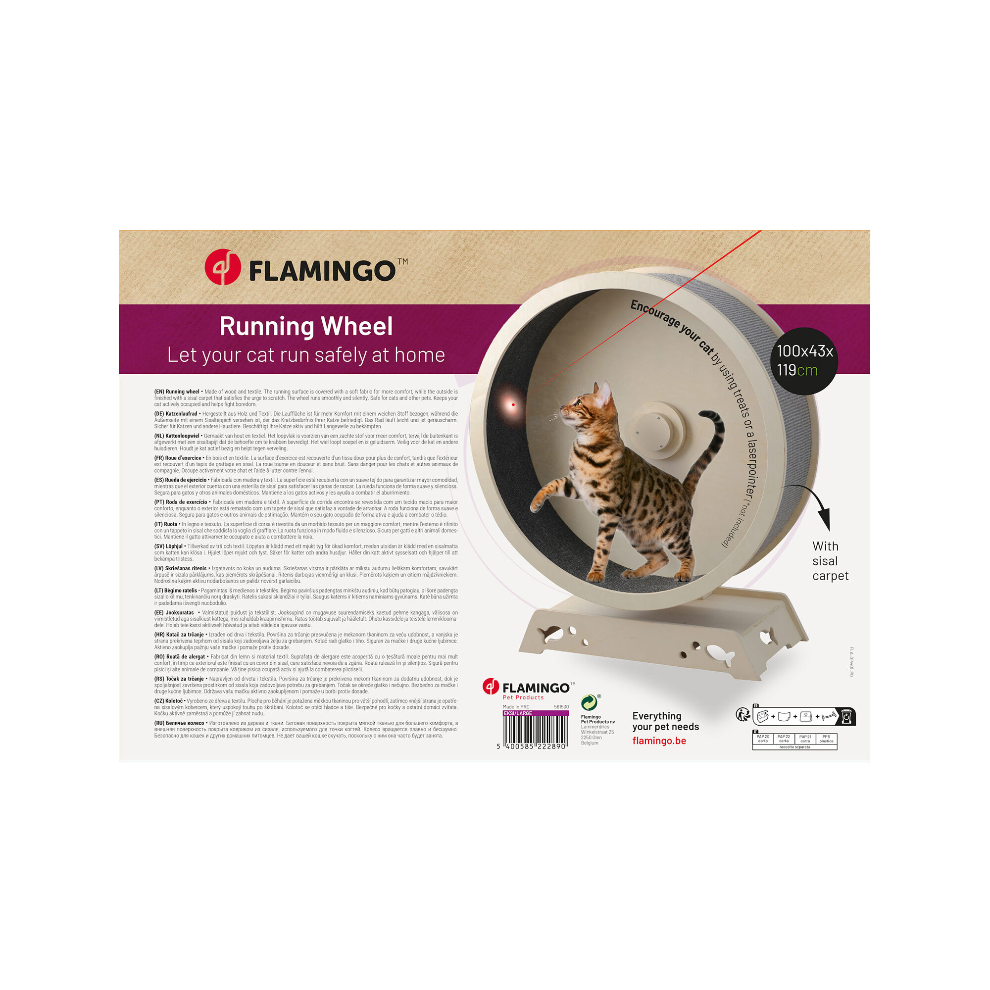 Flamingo Roue de course Eksi pour chats