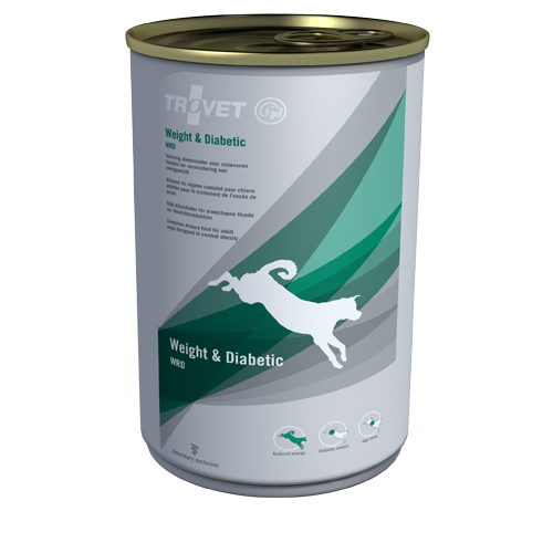 TROVET Weight & Diabetic WRD Hond - 6 x 400 gr blikken