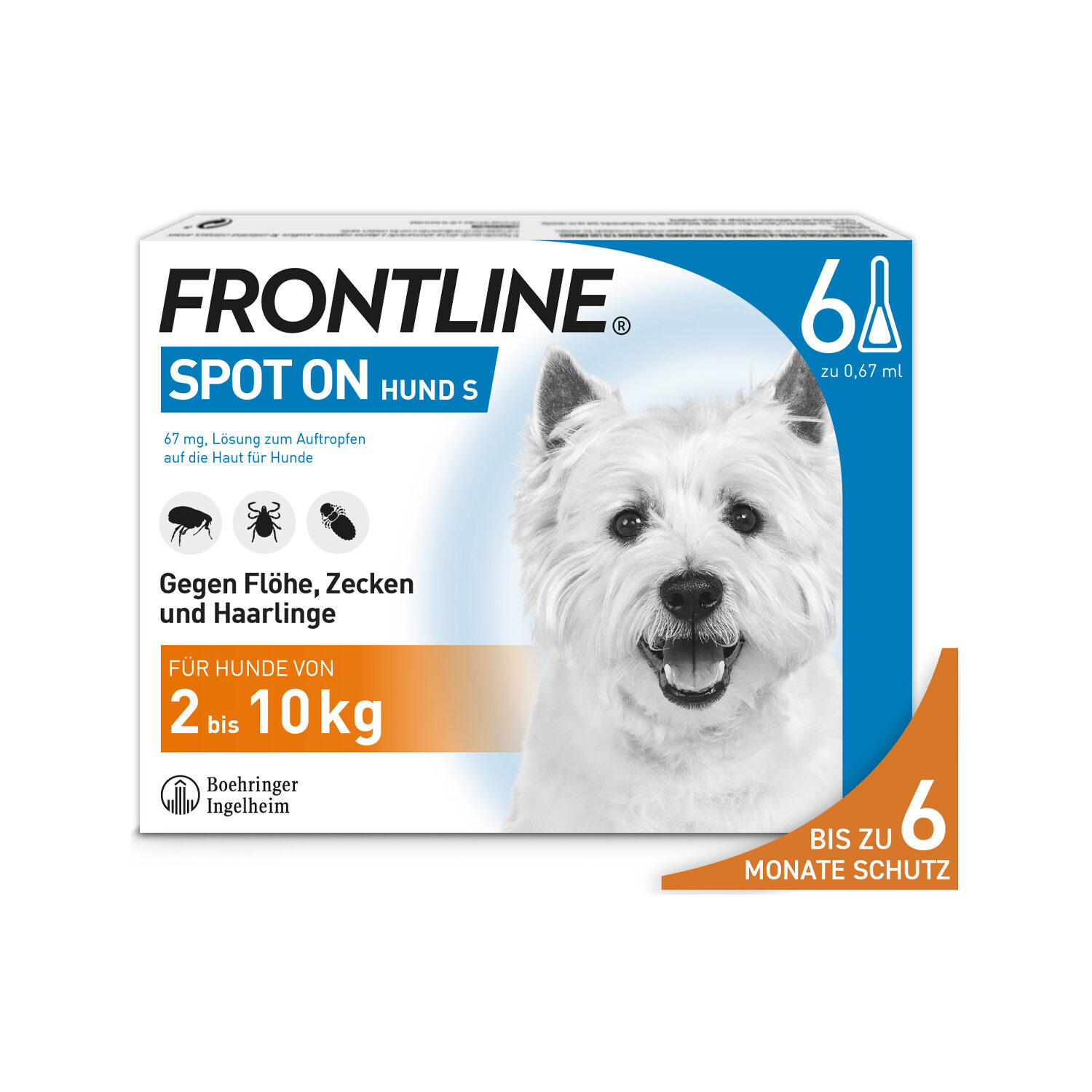 Frontline Spot On hond S (2-10 kg) - 2 x 6 pip.