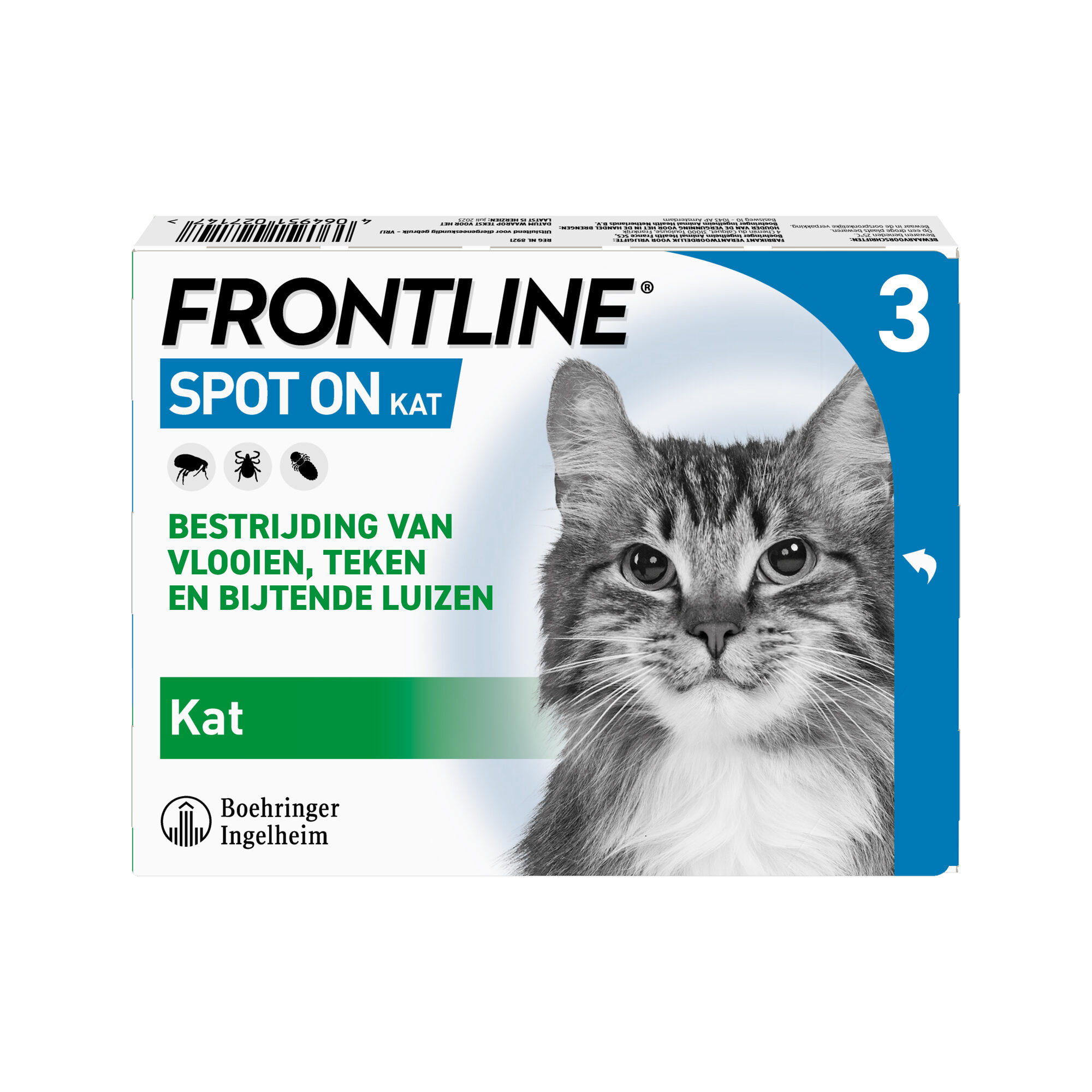 Frontline Spot On Kat - 3 pipetten 