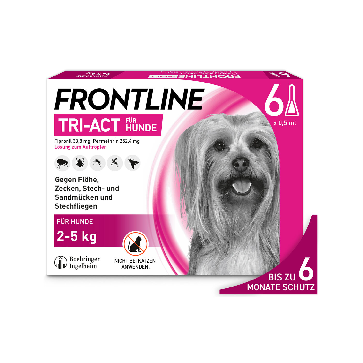Frontline Tri-Act gegen Zecken, Flöhe und fliegende Insekten für Hunde x