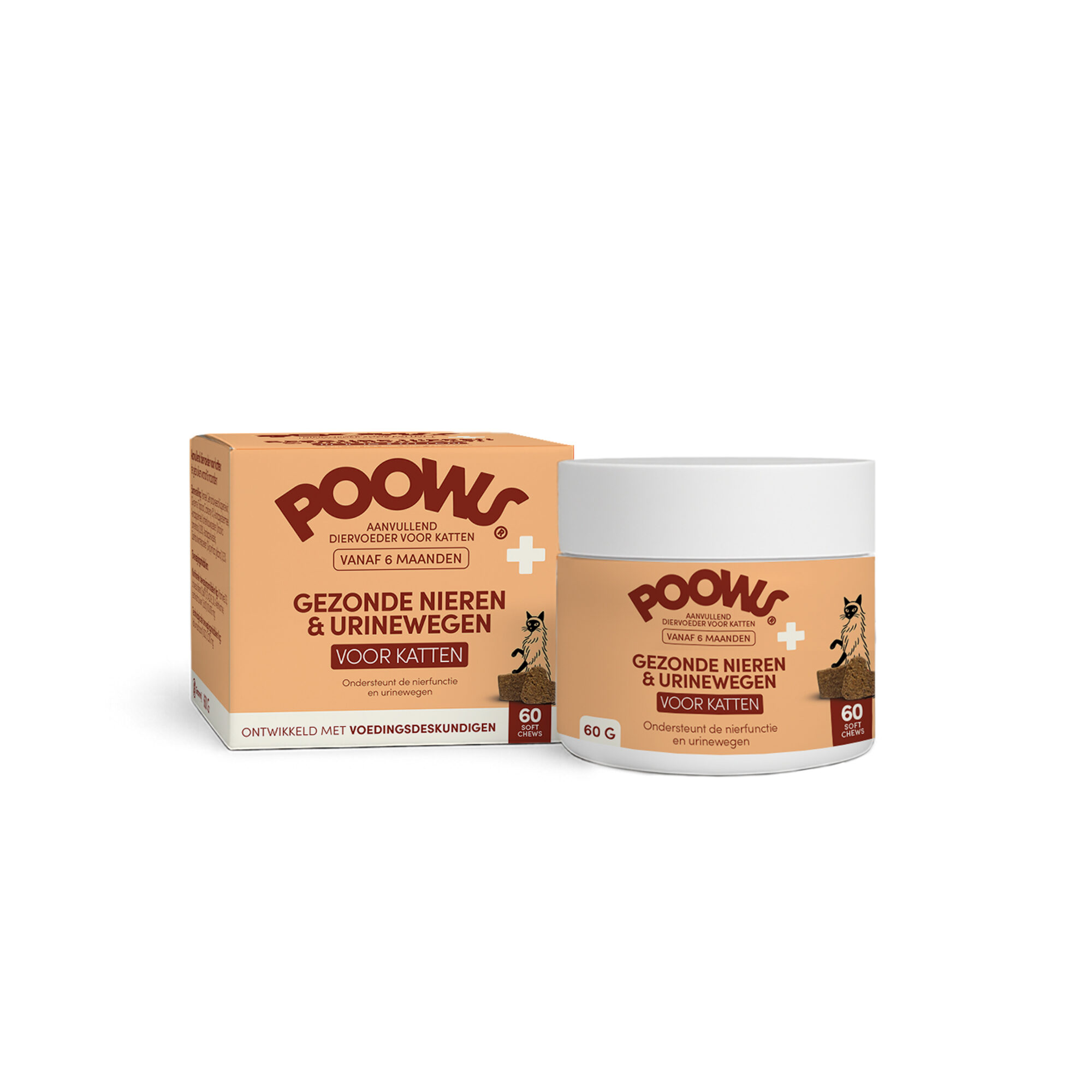 Poows Gezonde Nieren en Urinewegen - Kat - 60 stuks