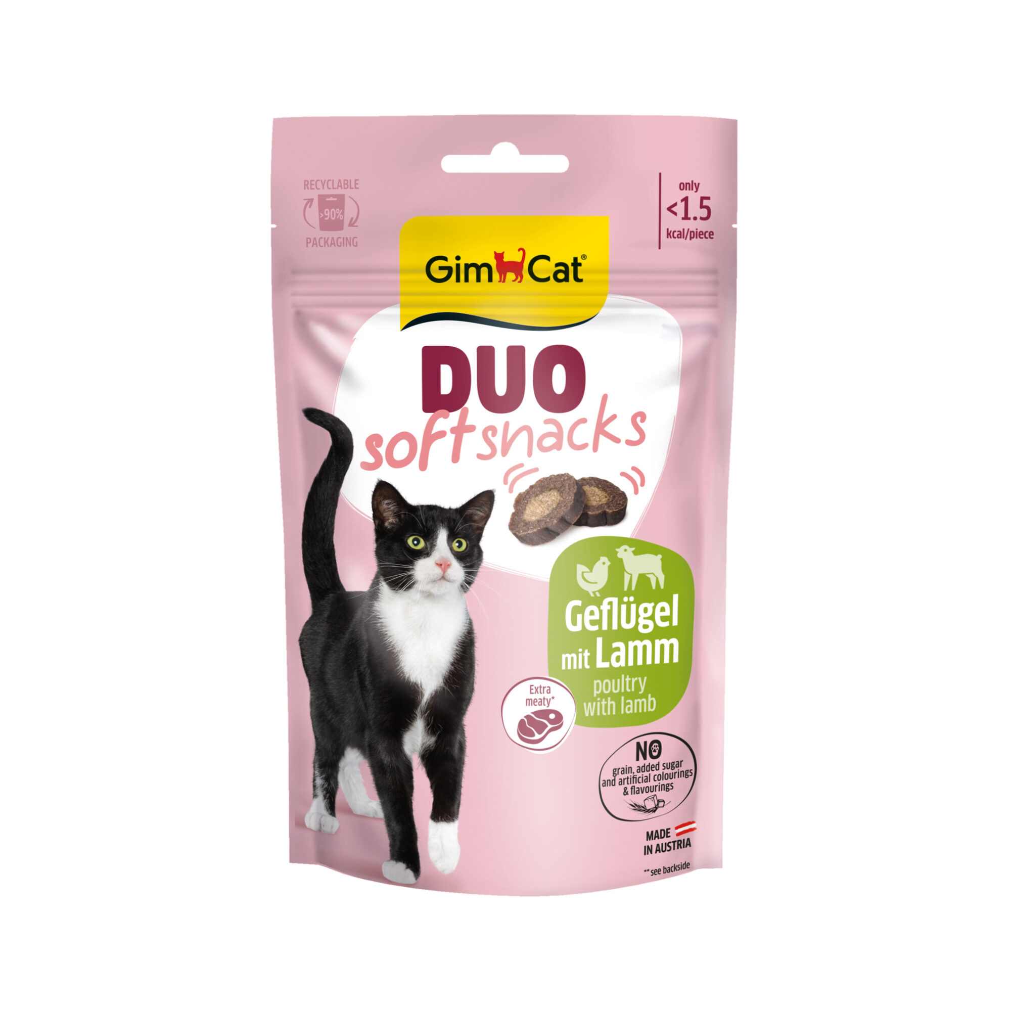 GimCat Duo Soft Snacks - Lam & Gevolgelte - 50 gram
