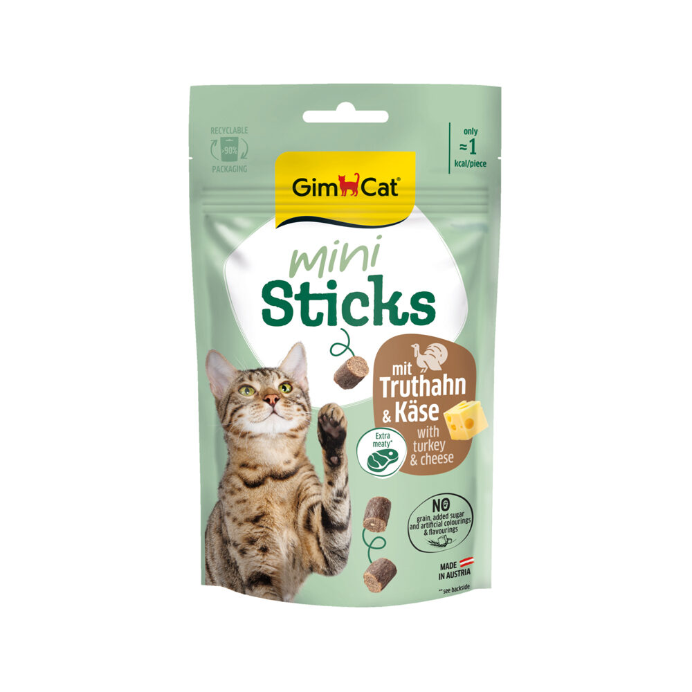 GimCat Mini Sticks - Kalkoen & Kaas - 50 gram