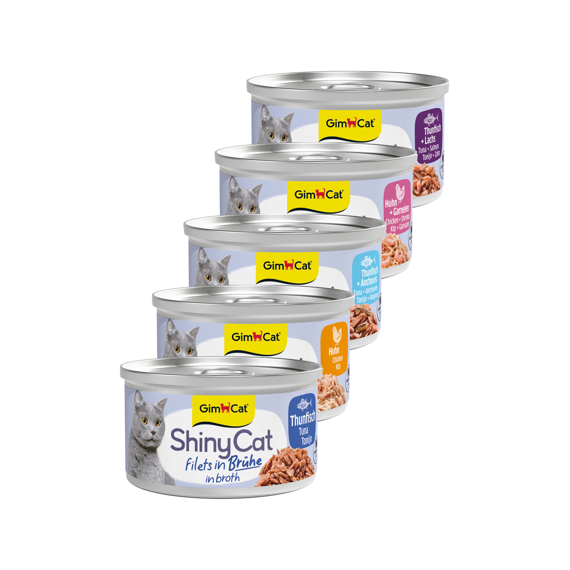 GimCat ShinyCat Filets In Broth - Huhn + Garnele