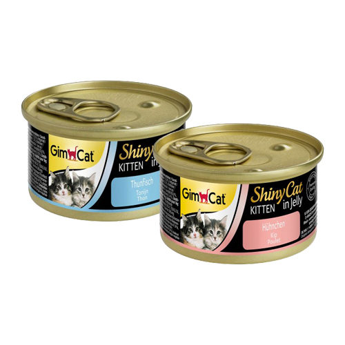 GimCat ShinyCat Jelly Kittenfutter - Dosen - Huhn - 24 X 70 G