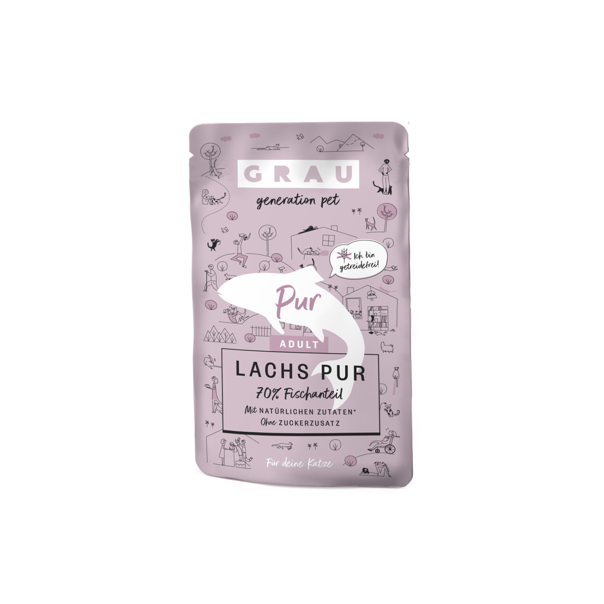 Grau Pur Lachs Pouch – 16 x 125 g