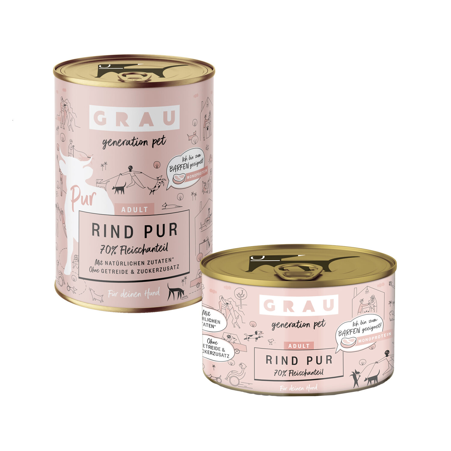 Grau Excellence Adult Pur – Rind – Dose – 6 x 200 g