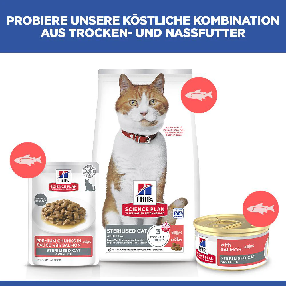Hill's Science Plan Feline Sterilised Adult Premium Mousse - Lachs