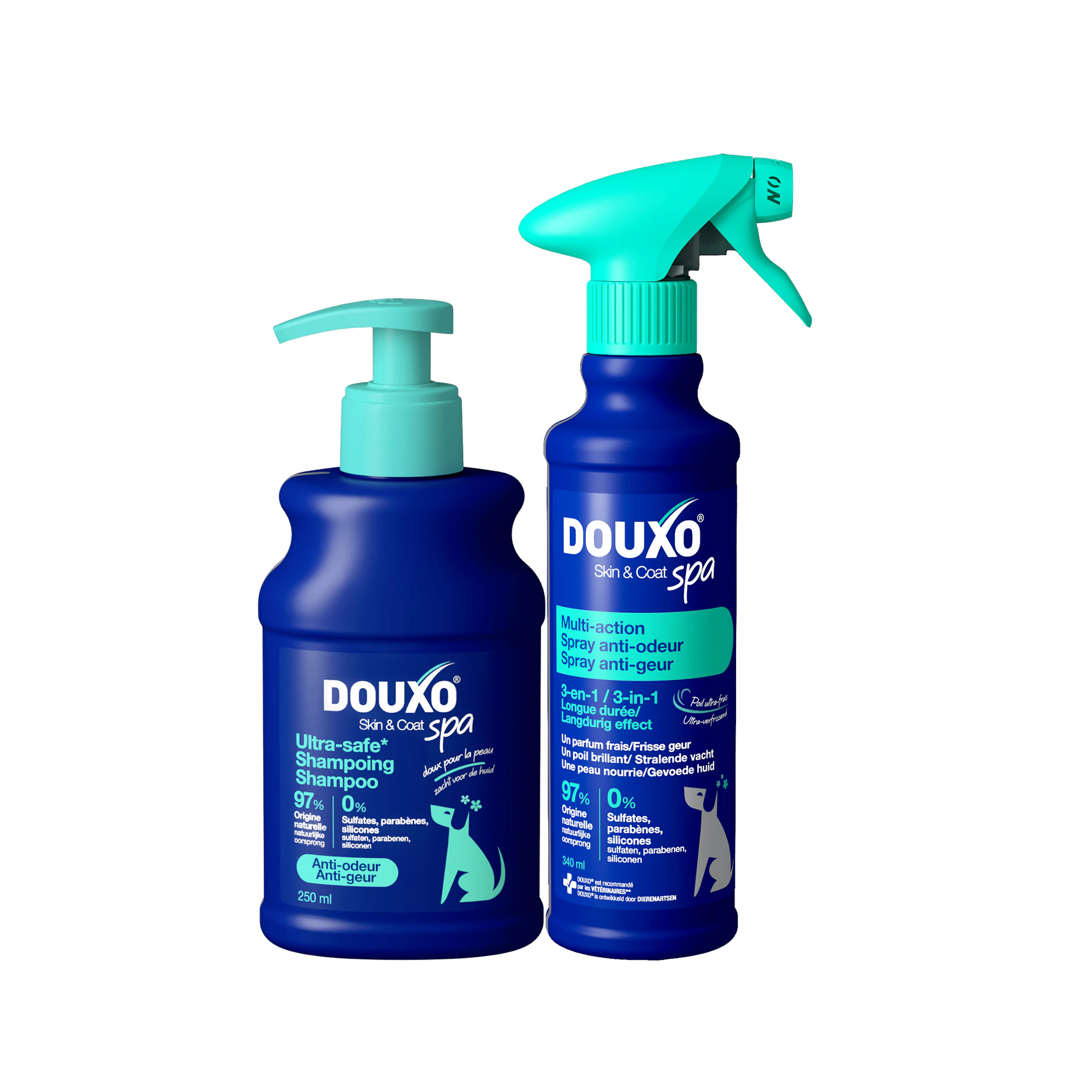 Douxo Spa Anti-Odour Dog Shampoo - 250 ml + Douxo Spa Spray Anti-Odour - 340 ml