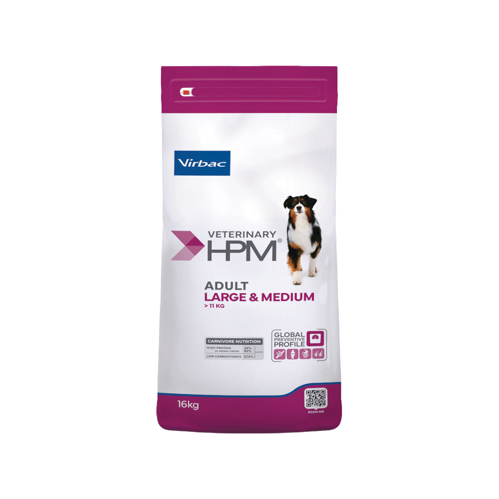 Virbac Veterinary Hpm - Adult Dog - Large & Medium Hundefutter - 16 Kg