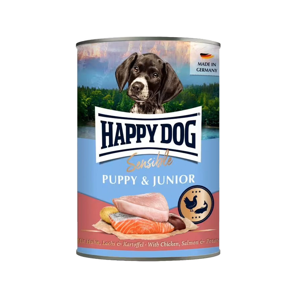Happy Dog Sensible Puppy & Junior Nassfutter - Huhn, Lachs & Kartoffel