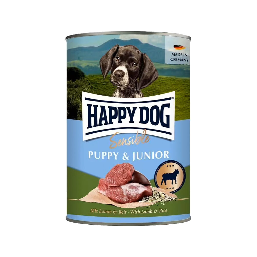 Happy Dog Sensible Puppy & Junior Nassfutter – Lamm & Reis