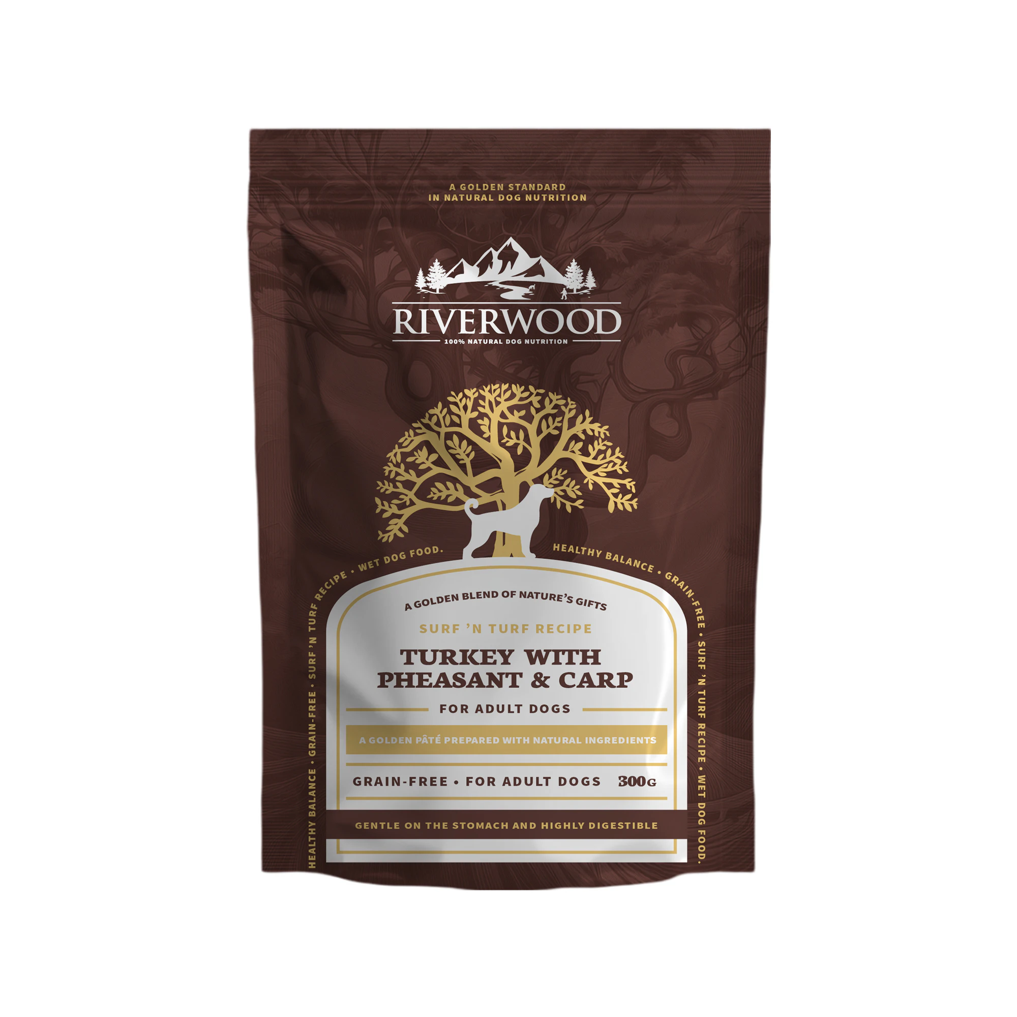 Riverwood Surf 'n Turf Adult Dog - Turkey with Pheasant & Carp - 12 x 300 g