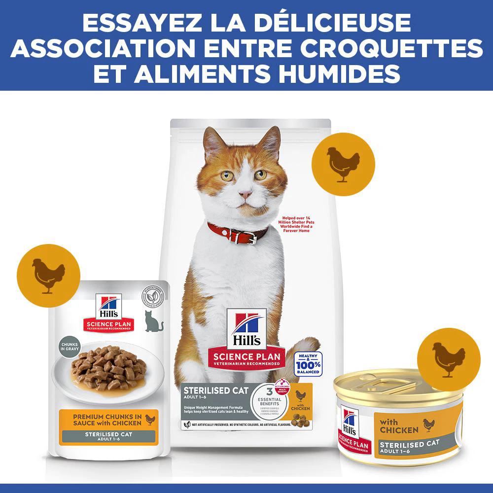 Hill's Science Plan Feline Sterilised Adult Premium Mousse - Poulet