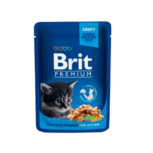 Brit Premium Cat Pouches - Kitten - Witvis - 24 x 100 g