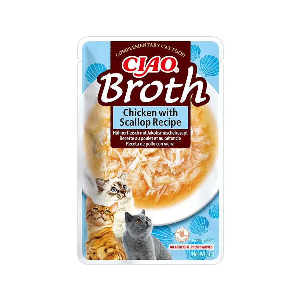 Inaba Churu Bouillon - Kylling og kammusling - 12 x 40 g