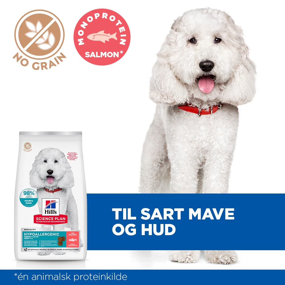 Hill's Science Plan Hypoallergenic Adult Medium Hundefoder - Laks