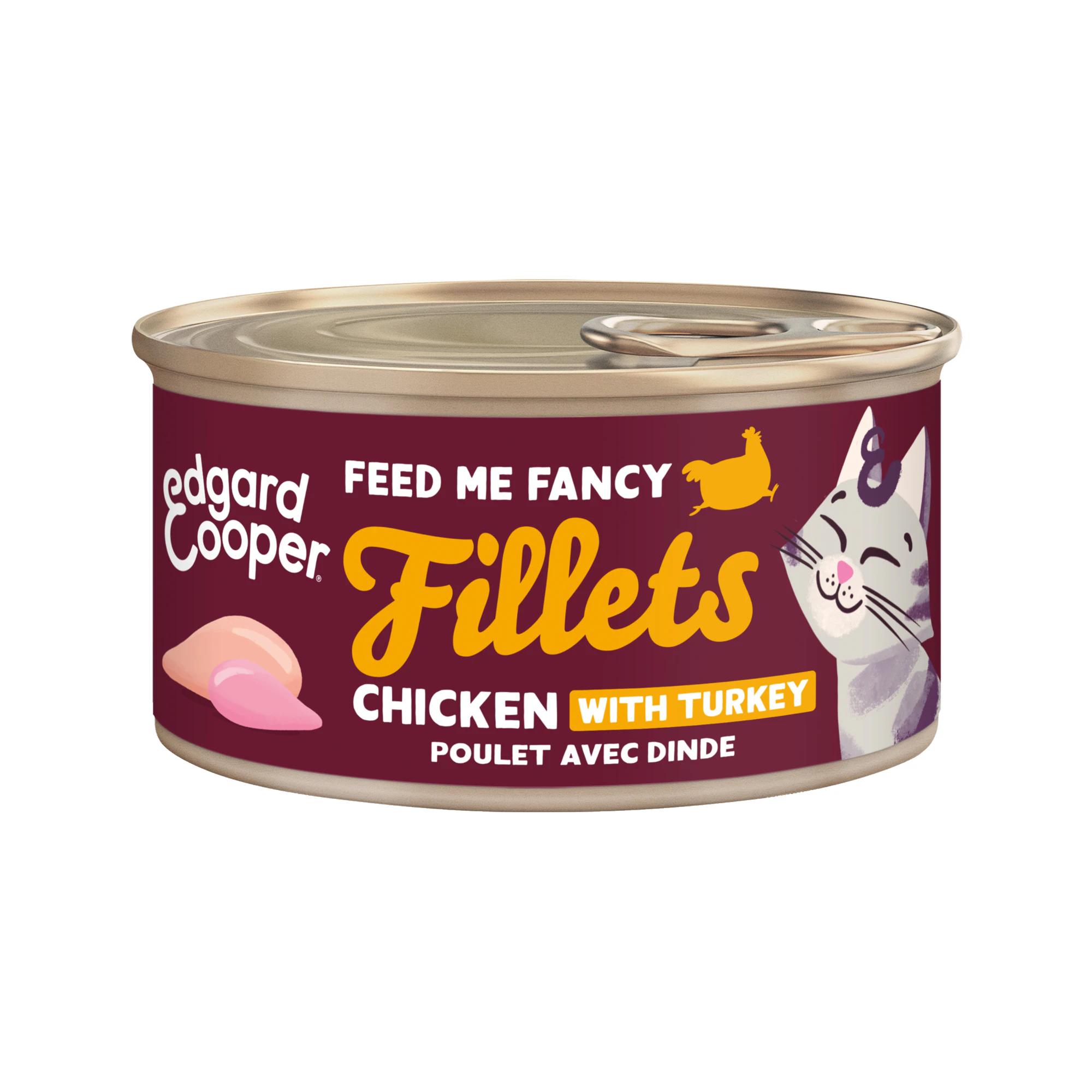 Edgard & Cooper Adult Cat - Fillets - Kip & kalkoen - 24 x 70 g