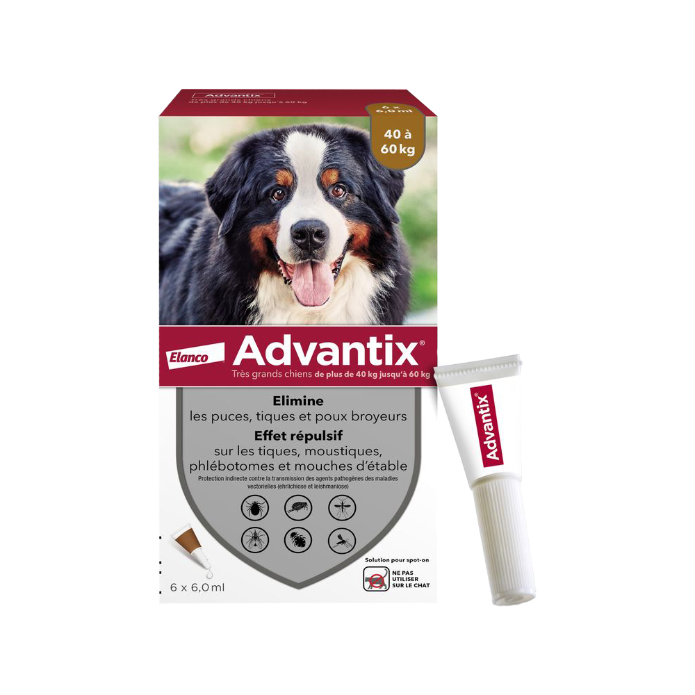 Advantix Très Grand Chien - 40 à 60 kg - 6 pipettes