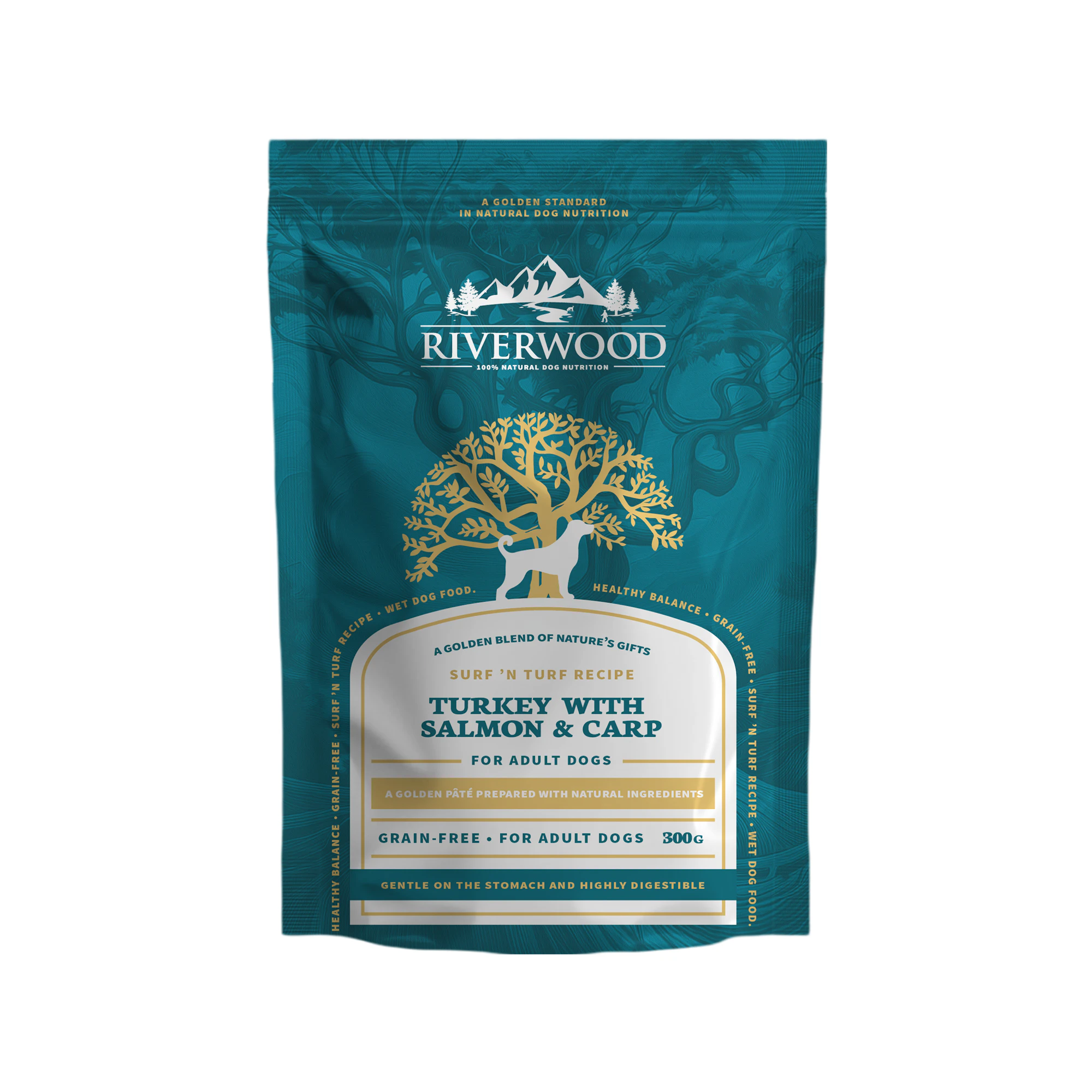 Riverwood Surf 'n Turf Adult Dog - Turkey with Salmon & Carp - 12 x 300 g