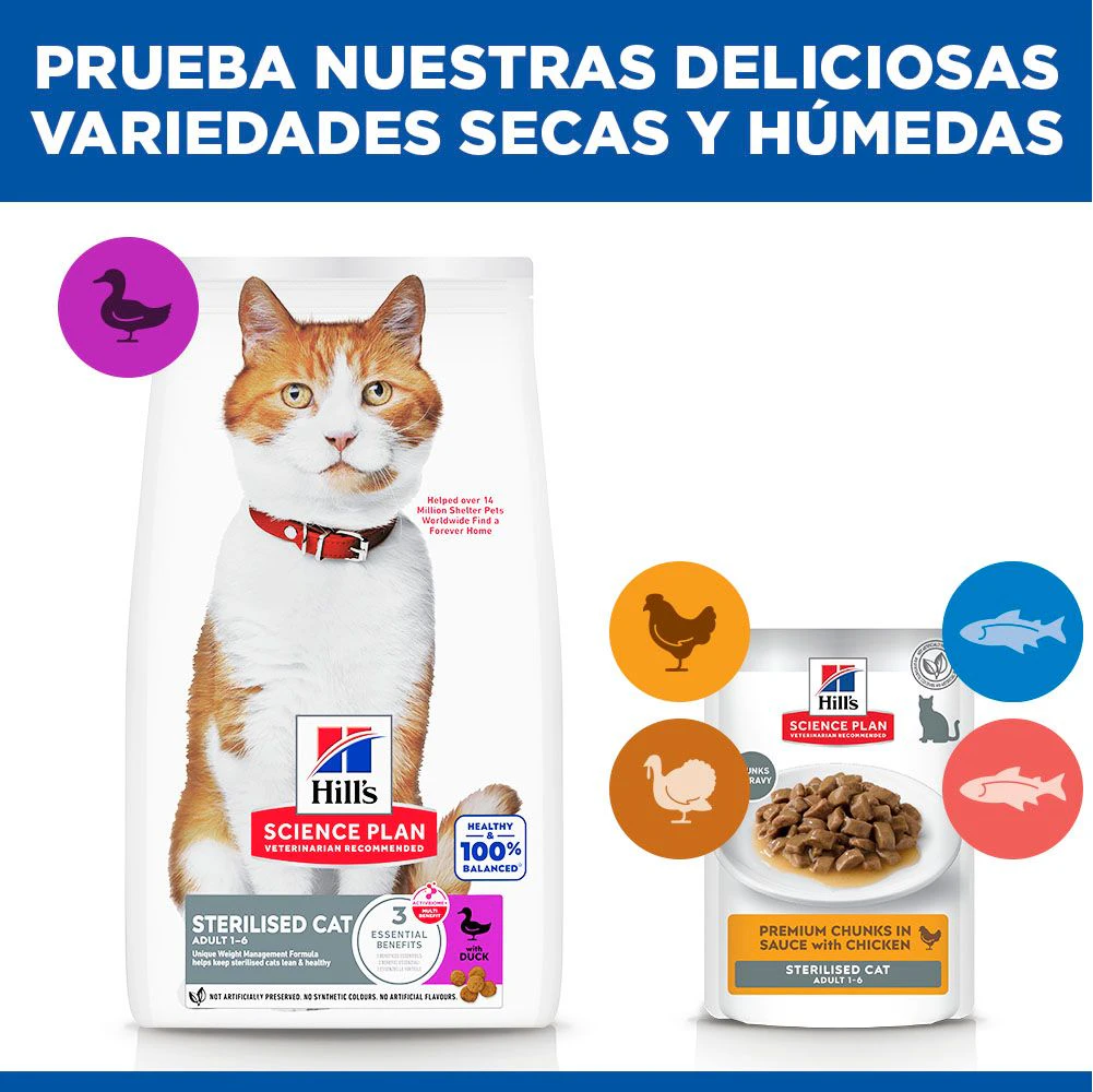 Hill's Science Plan Sterilised Cat - Adult - Pato