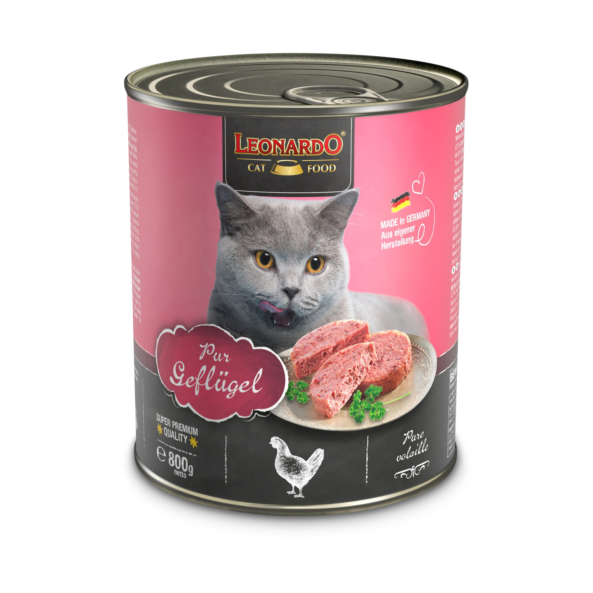 Leonardo Puur Geflügel Nassfutter für Katzen