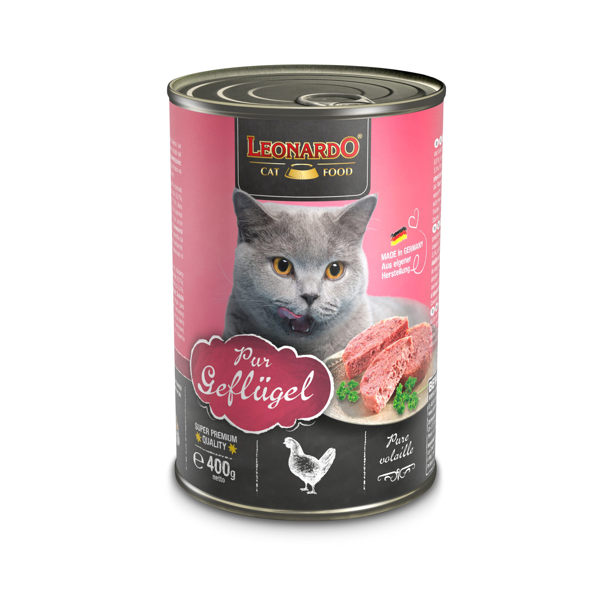 Leonardo Puur Geflügel Nassfutter für Katzen