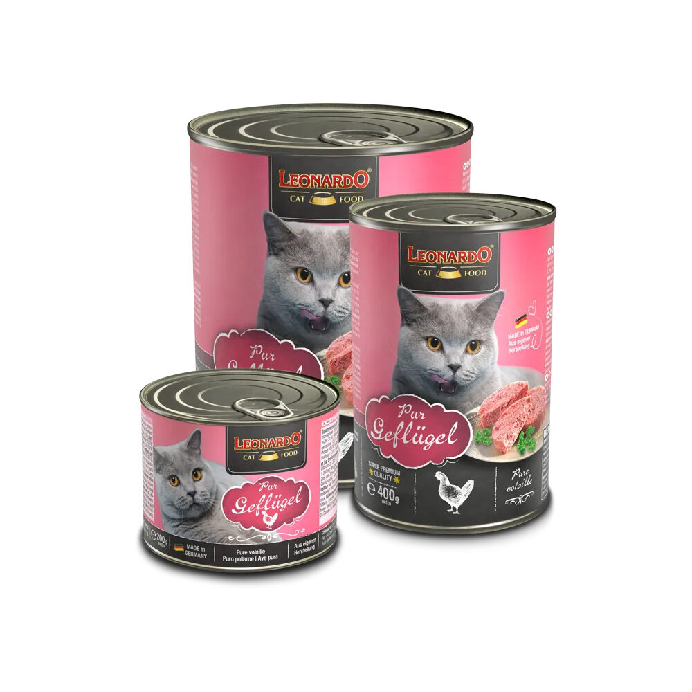 Leonardo Puur Geflügel Nassfutter – 6 x 200 g