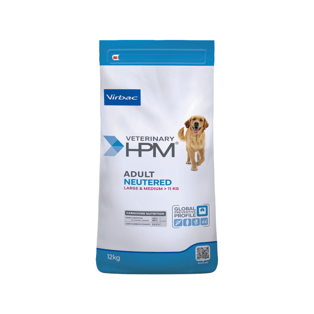 Veterinary HPM -Adult Neutered Dog - Large & Medium Hundefutter - 12 kg