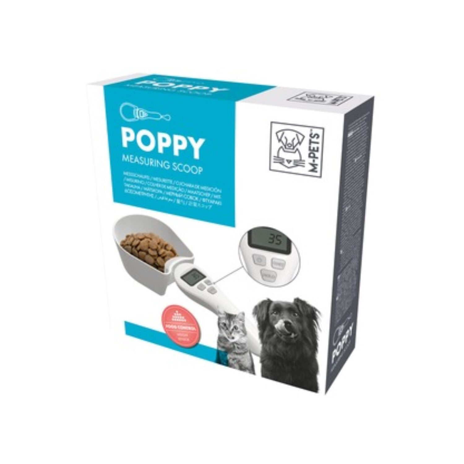 M-Pets Poppy Schaufel mit Gewichtssensor - 29 x 9,4 x 5 cm - Weiß
