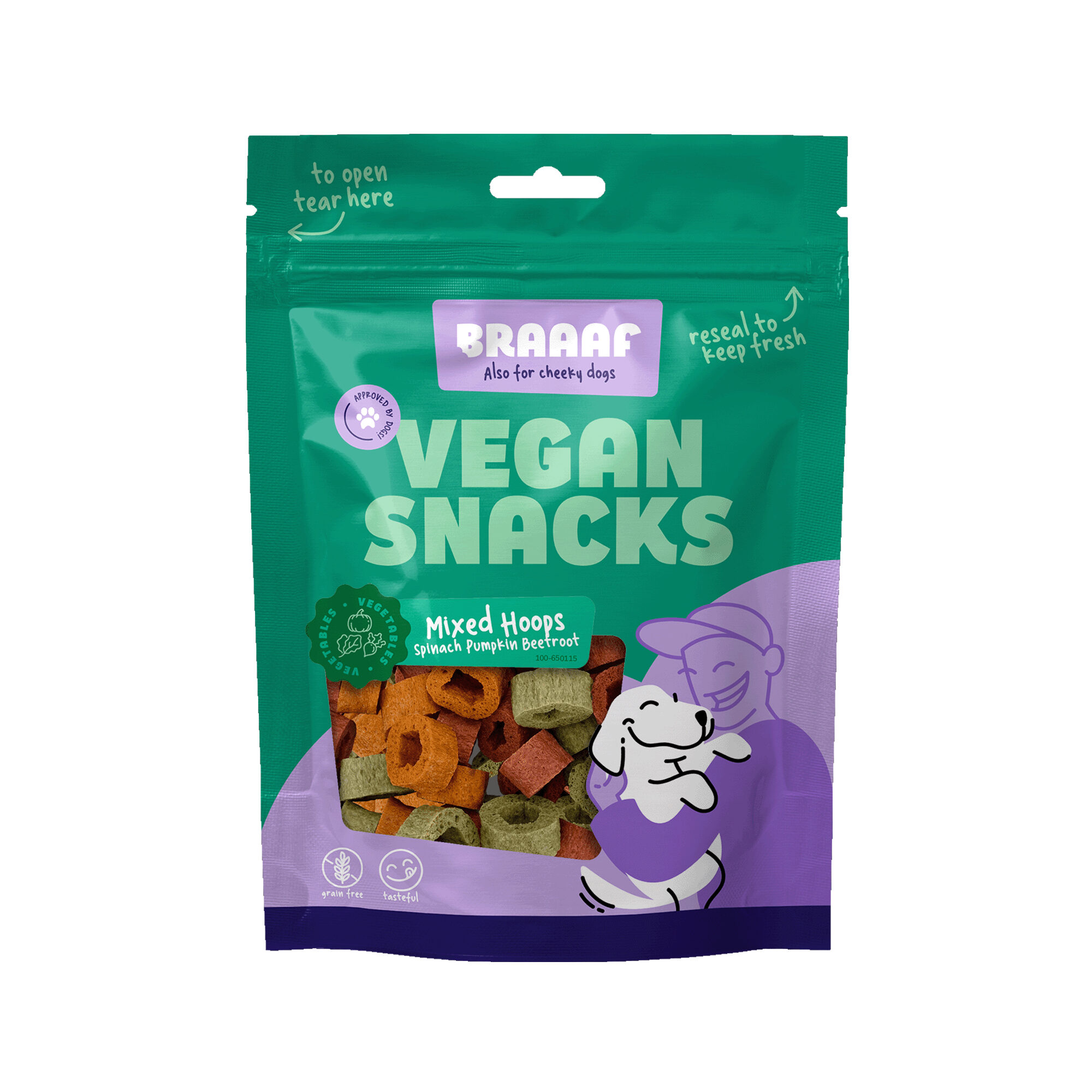 Braaaf Blandede Veganske Ringe - 85 g