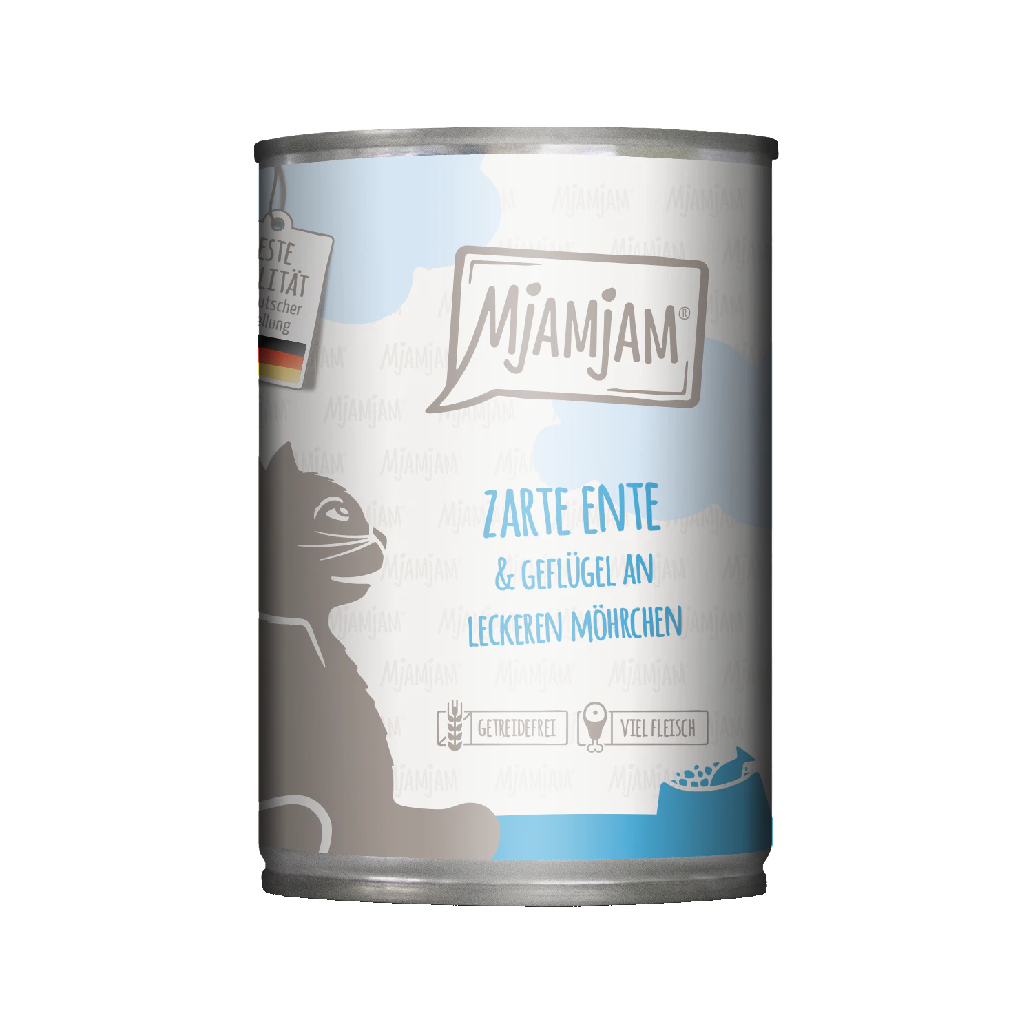 MjaMjaM Natvoer - Blik Adult Cat - Eend en gevogelte met wortel - 6 x 400 g
