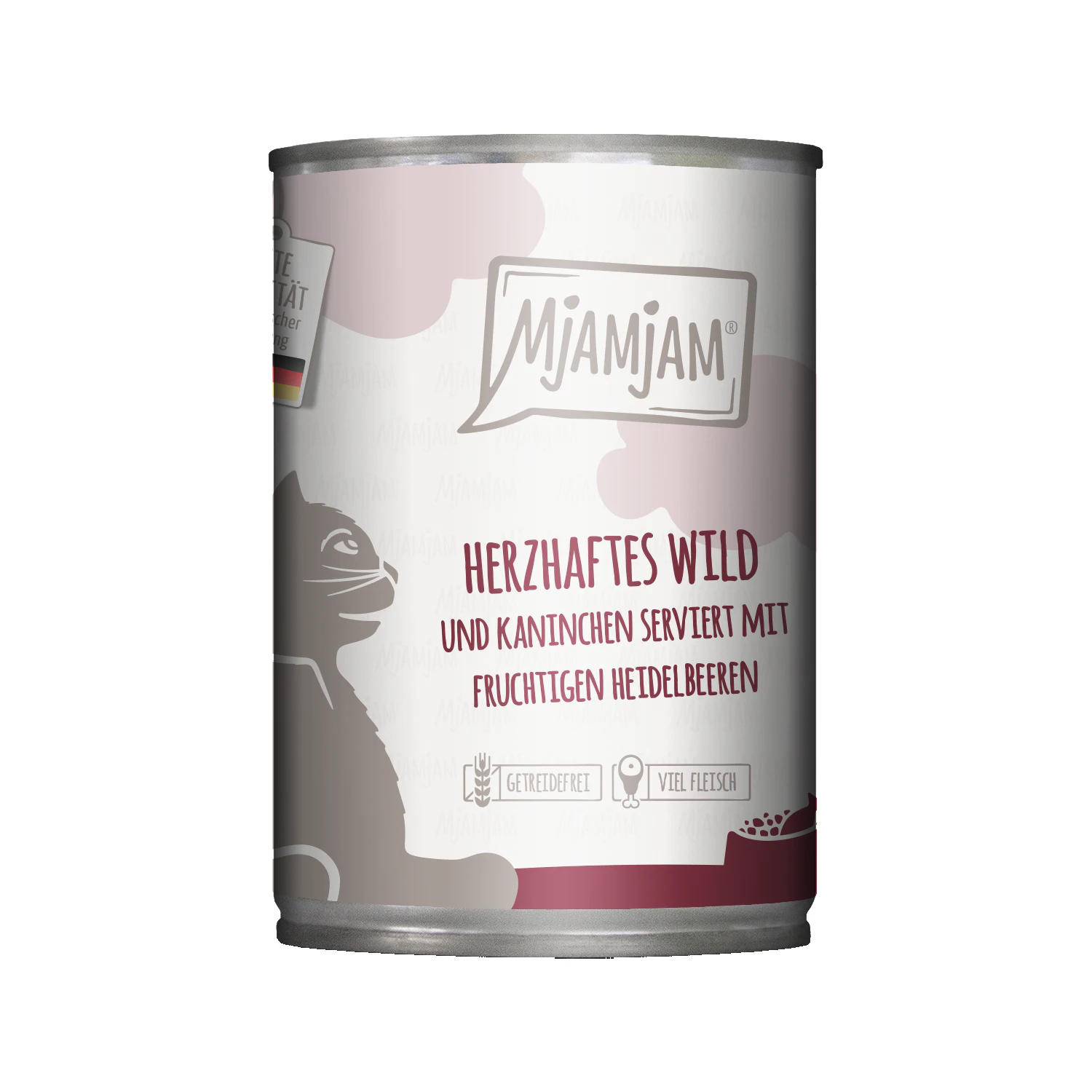 MjaMjaM Natvoer - Blik Adult Cat - Wild en konijn met bosbes - 6 x 400 g