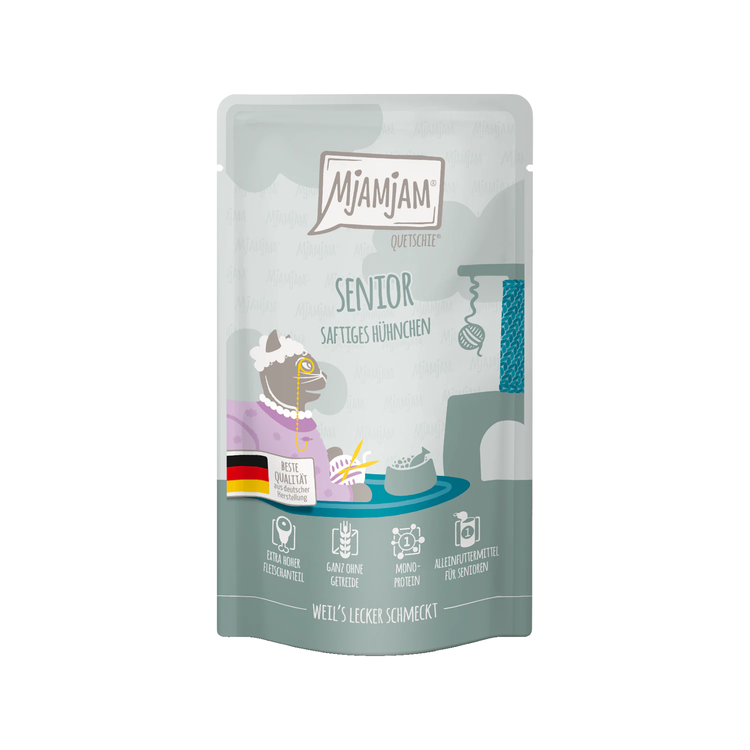 MjaMjaM Nassfutter - Quetschbeutel Senior Cat - Huhn - 125 g