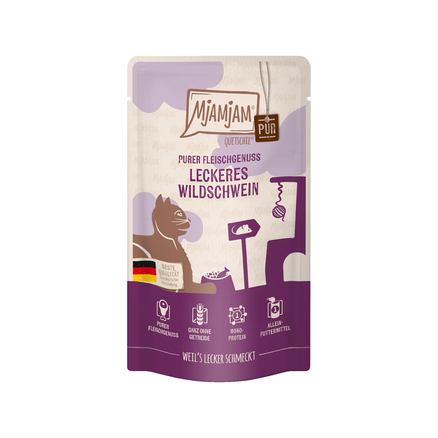 MjaMjaM Purer Fleischgenuss - Quetschbeutel Adult - Wildschwein - 125 g
