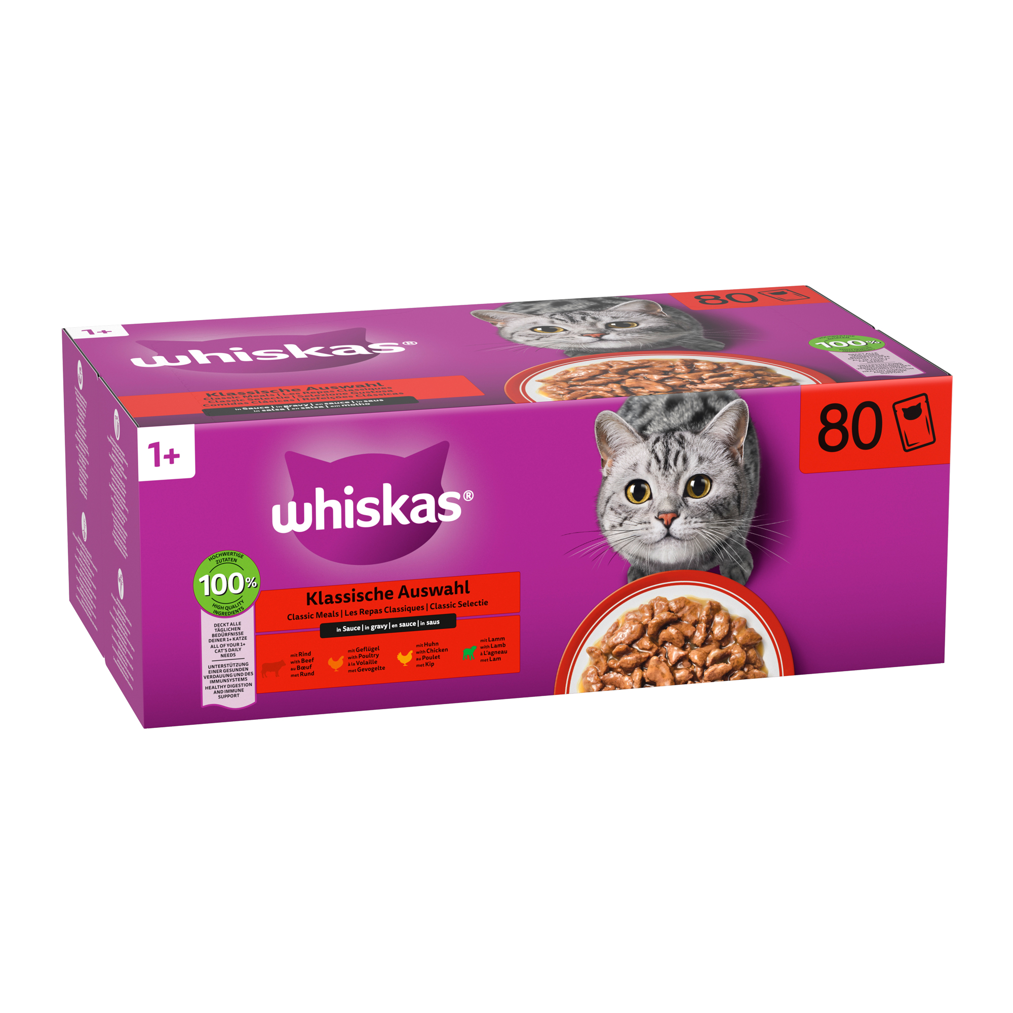 Whiskas 1+ Classic Selectie in saus - 80 x 85 g 