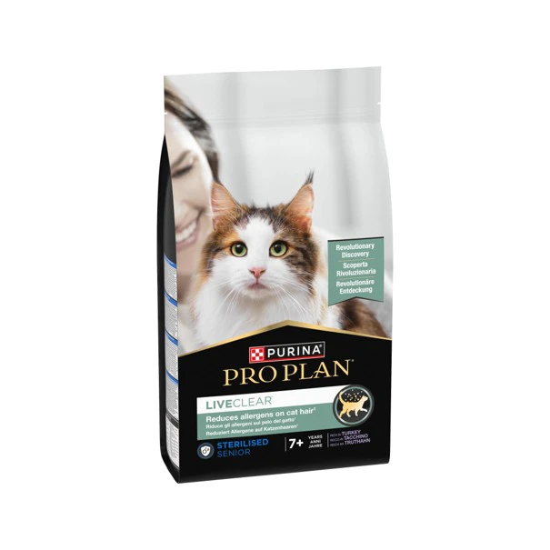 Purina Pro Plan LiveClear Sterilised Senior Cat Food - Kalkoen - 1,4 kg